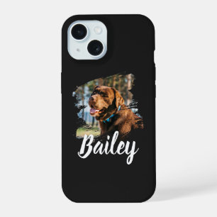 Custom Dog Photo & Name Personalised iPhone 15 Case