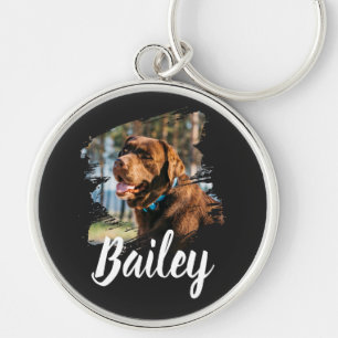 Custom Dog Photo & Name Personalised Key Ring