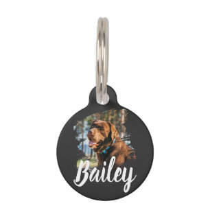 Custom Dog Photo & Name Personalised Pet Tag