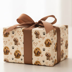 Custom Dog Photo – Neutral Valentine Wrapping Paper