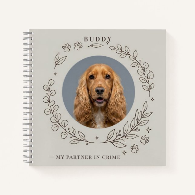Custom Dog Photo Notebook | Elegant Pet Keepsake (Front)