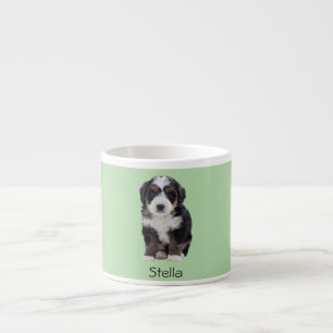 Custom Dog Photo – Pastel Green with Pet Name -  Espresso Cup