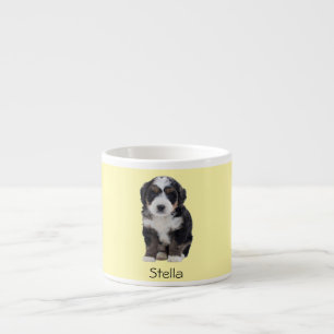 Custom Dog Photo – Pastel Yellow with Pet Name - Espresso Cup
