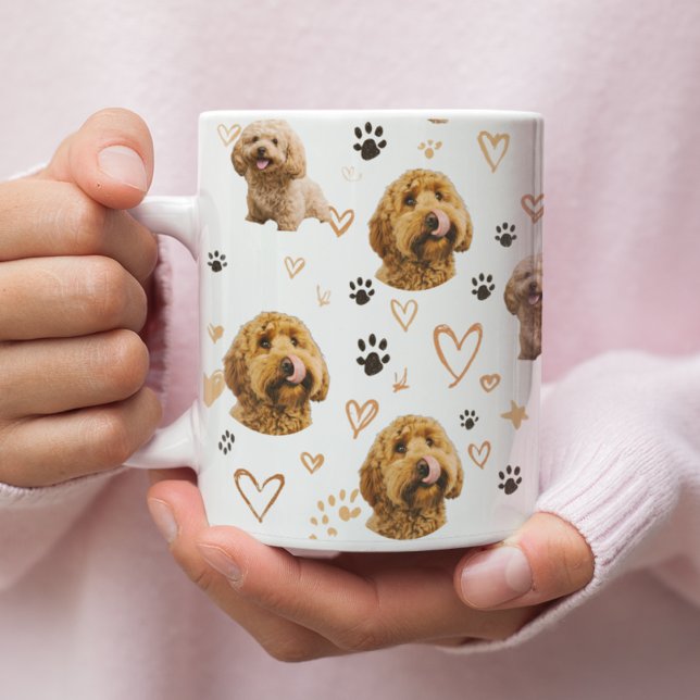 Custom Dog Photo Pattern Coffee Mug (Creator Uploaded)