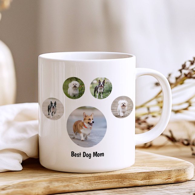 Custom Dog Photo Paw Print Coffee Mug (Creator Uploaded)