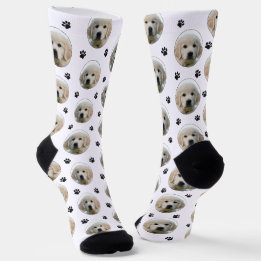 Custom Dog Photo Paw Print Socks