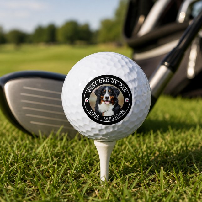 Custom Dog Photo Pet Best Dad By Par Monogram Golf Balls (Custom Dog Photo Pet Best Dad By Par Monogram Golf Balls)