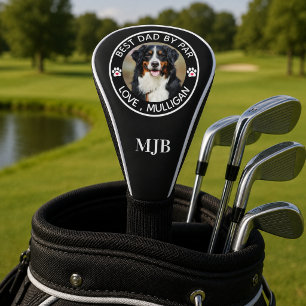 Custom Dog Photo Pet Best Dad By Par Monogram Golf Head Cover