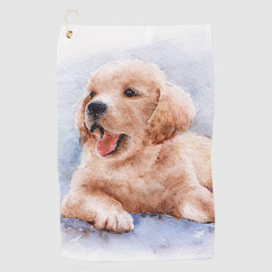 Custom Dog Photo Pet Cute Golfer  Golf Towel