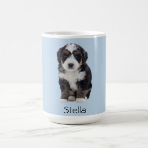 Custom Dog Photo – Powder Blue with Pet Name -  Coffee Mug