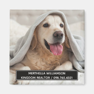 Custom Dog Photo Realtor Business Magnet