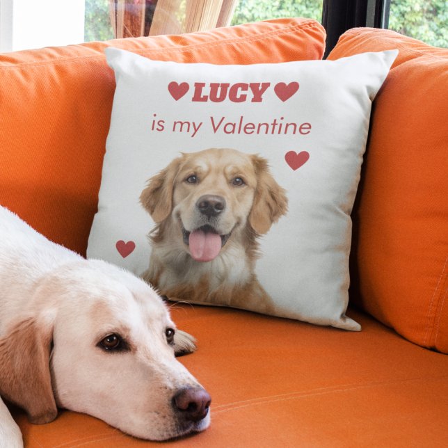 Custom Dog Photo Valentine's Day Pillow (Creator Uploaded)