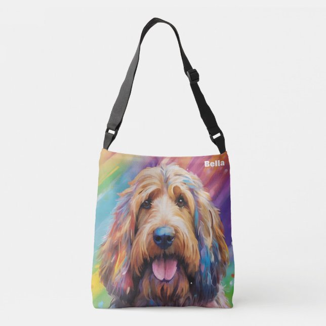 Custom Dog Portrait Bag, Personalised Shopping  Crossbody Bag (Back)