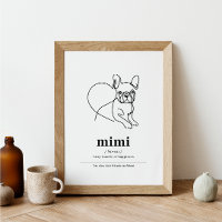 Custom Dog Portrait French Bulldog Line Art Poster