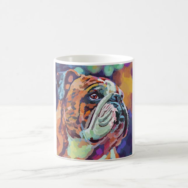 Custom Dog Portrait Painting - Bulldog Lover Gift Coffee Mug (Center)
