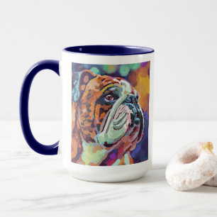 Custom Dog Portrait Painting - Bulldog Lover Gift Mug
