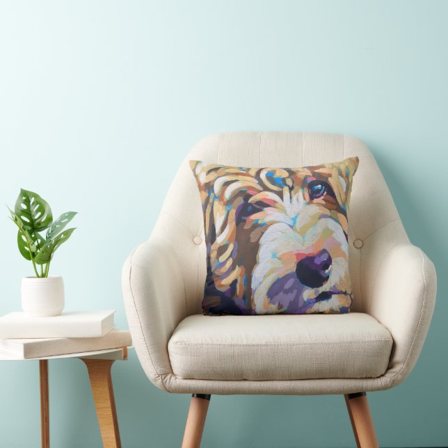 Custom Dog Portrait Painting - Forever Loved Pet Cushion (Chair)