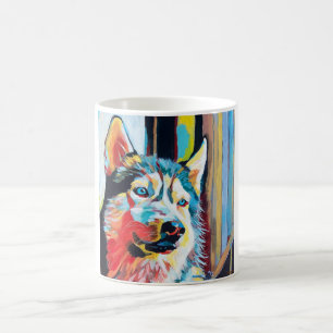 Custom Dog Portrait Painting - Husky Lover Gift Coffee Mug