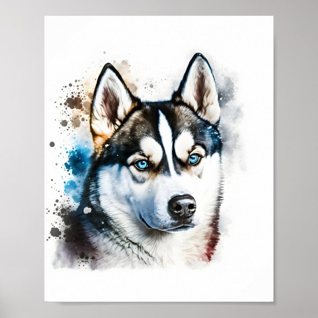 Custom Dog Portrait, Pet Portrait Poster (Front)
