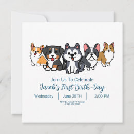 Custom-Dog Puppy Birthday Party Paw-ty Invitation