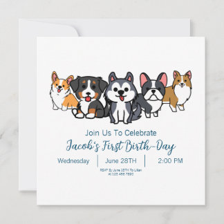 Custom-Dog Puppy Birthday Party Paw-ty Invitation