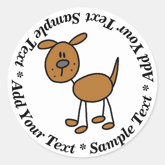 Custom Dog Stick Figure Sticker (Front)