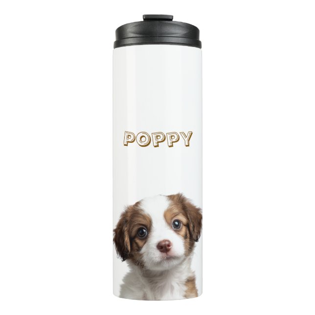Custom Dog Thermal Tumbler - Personalised Name (Front)