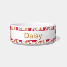 Custom Dog Toys with Peanut Butter White Pet Bowl