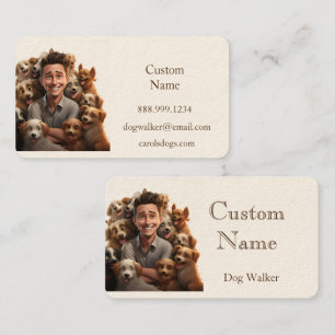Custom Dog Walker, Pet Sitting Business Service Business Card