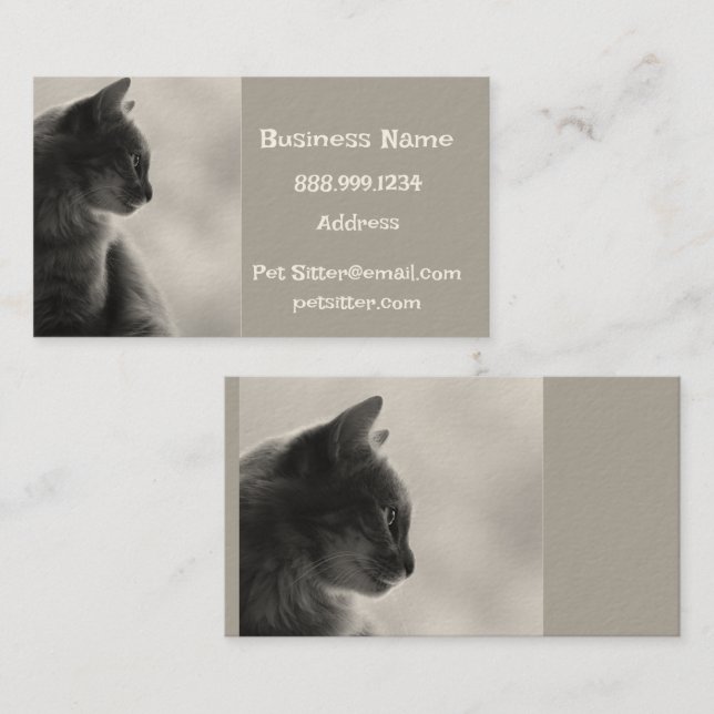 Custom Dog Walker, Pet Sitting Business Service  Card (Front/Back)