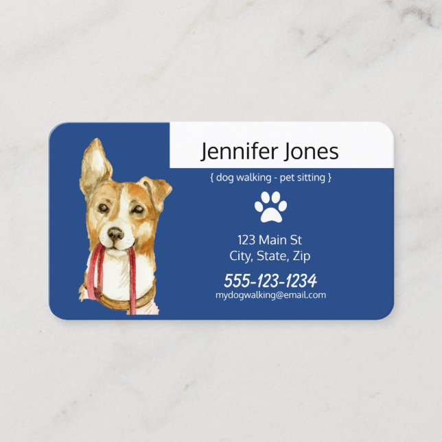 Custom Dog Walking Business Cards (Front)