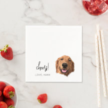 Custom Dog Wedding Cocktail Napkins Cheers Modern