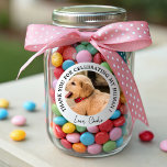 Custom Dog Wedding Favour Dog of Honour Pet Photo Classic Round Sticker<br><div class="desc">Elegant pet photo wedding favours add your favourite pet picture and message</div>