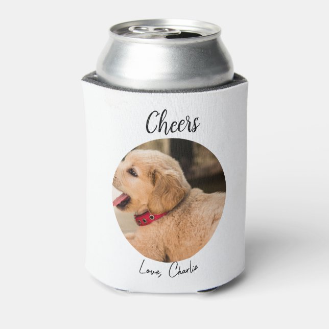Custom Dog Wedding Favour Dog of Honour Photo chee Can Cooler (Can Back)