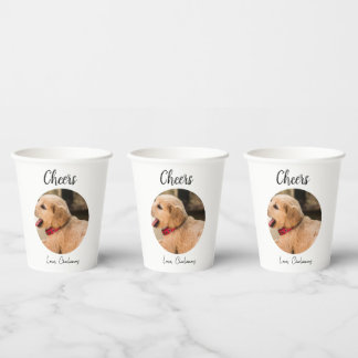 Custom Dog Wedding Favour Dog of Honour Photo chee Paper Cups