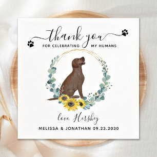Custom Dog Wedding Thank You Labrador Cocktail  Napkin