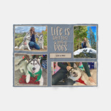 Custom Dogs Photos & Names - Four Photo Collage
