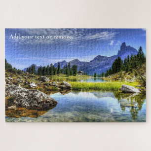Custom, Dolomites mountain and river landscape, Jigsaw Puzzle