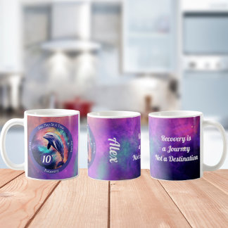 Custom Dolphin Recovery Milestone Gift - Sobriety  Coffee Mug
