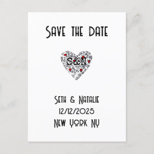 Custom Doodle save the date wedding  Postcard