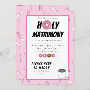 Custom Double Pink Doughnut Brunch Invitation