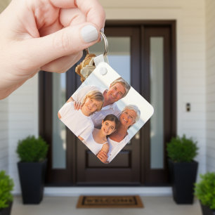 Custom Double Sided 2 Photo Family Key Ring