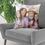 Custom Double Sided Family Photo Cushion<br><div class="desc">Photo Collage Pillow. This custom pillow features two photos—one on each side—making it a unique way to showcase your favorite memories. Perfect as a thoughtful gift for a dad on Father’s Day, a mom on Mother’s Day, or grandparents for any occasion. You can also swap the photos to highlight family,...</div>