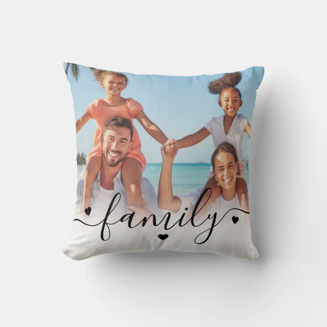Custom Double Sided Family Photo Cushion (Front)