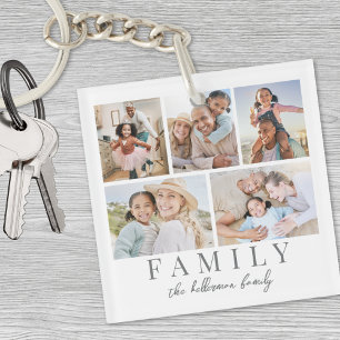 Custom Double Sided Family Photo Key Ring