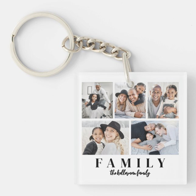 Custom Double Sided Family Photo Key Ring (Front)