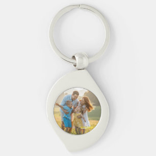 Custom Double Sided Family Two Photo Christmas Cer Key Ring