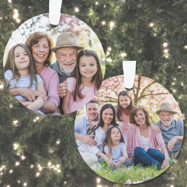 Custom Double Sided Family Two Photo Christmas Ornament (Custom Double Sided Family Two Photo Christmas Ornament)