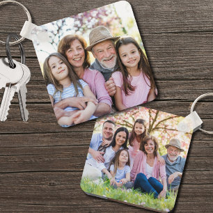 Custom Double Sided Family Two Photo Key Ring