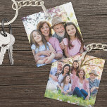 Custom Double Sided Family Two Photo Key Ring<br><div class="desc">Create a special keepsake with this custom double-sided photo keychain, the perfect gift for Grandma or Grandpa! With space for two different photos, you can add your own favourite pictures of the grandkids—one on each side for a truly personal touch. While it's made with grandparents in mind, you can easily...</div>